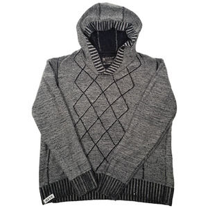 Marc Ecko Cut & Sew Men's Acrylic Hooded Gray Sweater Large